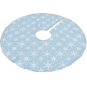 冬のモダンスノーフレークオールオーバープリントツリースカート ブラッシュドポリエステルツリースカート (アングル)