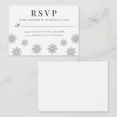 冬のモダンスノーフレーク結婚のエンクロージャカード エンクロージャーカード (正面/裏面)