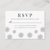冬のモダンスノーフレーク結婚のエンクロージャカード エンクロージャーカード (正面)