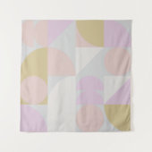 冬のモダンパステルの幾何学模様 タペストリー (正面(横))