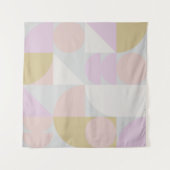 冬のモダンパステルの幾何学模様 タペストリー (正面)