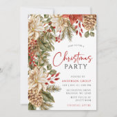 冬のモダンビジ企業のネスのクリスマスパーティー 招待状 (正面)