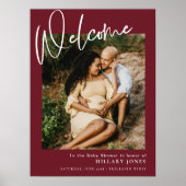 冬のモダンフェスティバルブルゴーニュ赤ちゃんシャワーへようこそ ポスター (正面)