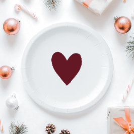 冬のモダンフェスティバルブルゴーニュ赤ベビーシャワー ペーパープレート