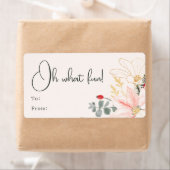 冬のモダンフローラああ何おもしろい長方形ギフト ラベル (インサイチュ)