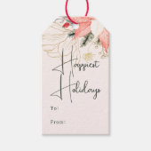 冬のモダンフローラで最も幸せな休暇の間 ギフトタグ (正面)