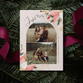 冬のモダンフローラアーチピンク喜び2枚の写真 シーズンカード