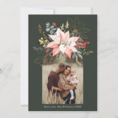 冬のモダンフローラアーチ喜び2枚の写真 シーズンカード (正面)