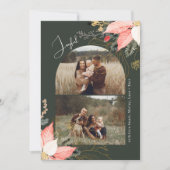 冬のモダンフローラアーチ喜び2枚の写真 シーズンカード (正面)