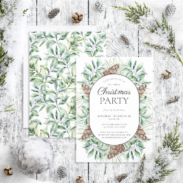 冬のモダンモアコーンクリスマスパーティの招待状 招待状