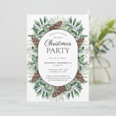 冬のモダンモアコーンクリスマスパーティの招待状 招待状 (スタンド正面)