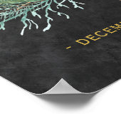 冬のモダンリースブライダルシャワー歓迎サイン ポスター (角)