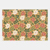 冬のモダンレトロツリーのクリスマス ラッピングペーパーシート (正面)