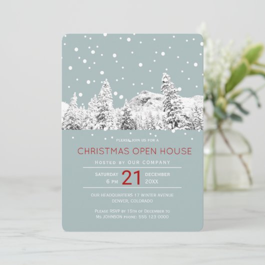 冬のモダンワンダーランドのクリスマスオープンハウス 招待状 (スタンド正面)