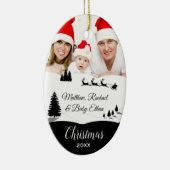 冬のモダンワンダーランドのクリスマス写真 セラミックオーナメント (右)