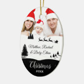 冬のモダンワンダーランドのクリスマス写真 セラミックオーナメント (左)