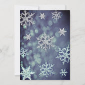 冬のモダンワンダーランド雪の結晶の甘い16 招待状 (裏面)