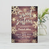 冬のモダンワンダーランド雪の結晶の甘い16 招待状 (スタンド正面)