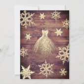 冬のモダンワンダーランド雪の結晶の甘い16 招待状 (裏面)