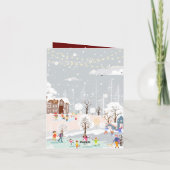 冬のモダンワンダーランド1写真メリークリスマス シーズンカード (裏面)