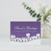 冬のモダン景色 | ホリデーシーズンの挨拶 ポストカード (スタンド正面)