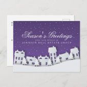 冬のモダン景色 | ホリデーシーズンの挨拶 ポストカード (正面/裏面)