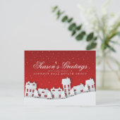 冬のモダン景色 | ホリデーシーズンの挨拶 ポストカード (スタンド正面)