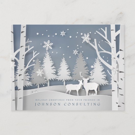 冬のモダン景色 |休日の挨拶 ポストカード (正面)