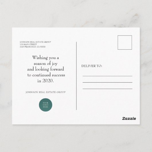 冬のモダン景色 |新年のあいさつ ポストカード (裏面)