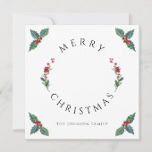 冬のモダン植物学クリスマス写真 シーズンカード (正面)