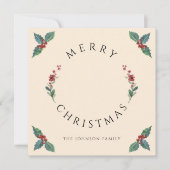 冬のモダン植物学クリスマス写真 シーズンカード (正面)