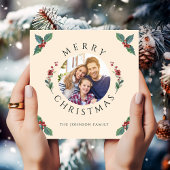 冬のモダン植物学クリスマス写真 シーズンカード