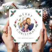 冬のモダン植物学クリスマス写真 シーズンカード