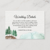 冬のモダン水の色の森の緑の自然エンクロ エンクロージャーカード (正面)