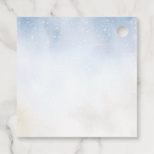 冬のモダン真夏待ちシロクマ赤ちゃんシャワー フェイバータグ (裏面)