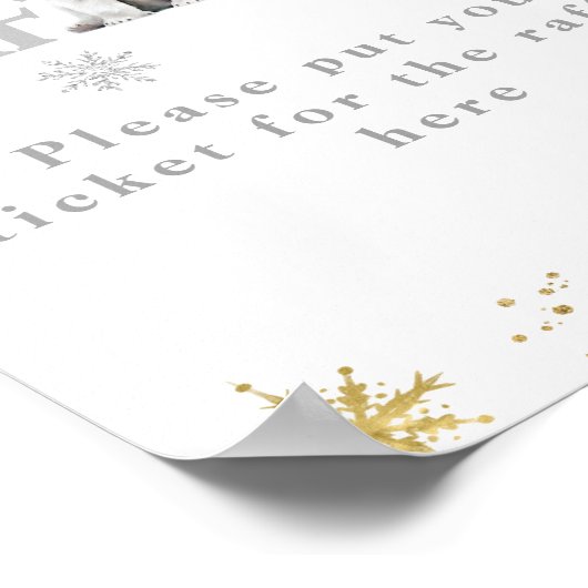 冬のモダン真夏待ち赤ちゃんシャワーおむつ ポスター (角)