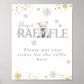 冬のモダン真夏待ち赤ちゃんシャワーおむつ ポスター (正面)