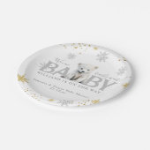 冬のモダン真夏待ち赤ちゃんシャワーへようこそ ペーパープレート (アングル)
