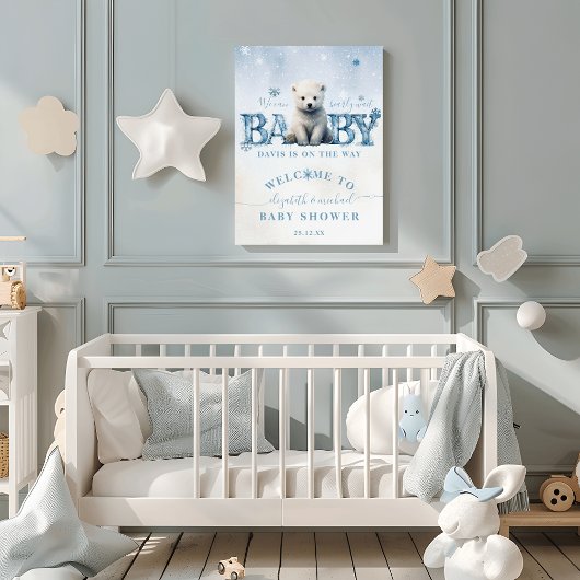 冬のモダン真夏待ち赤ちゃんシャワーへようこそ ポスター