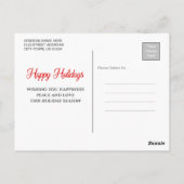 冬のモダン紅葉ハッピーホリデー写真 ポストカード (裏面)