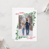 冬のモダン紅葉メリークリスマスフォト カード