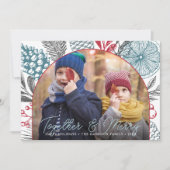 冬のモダン緑のクリスマスフォト シーズンカード (正面)