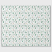 冬のモダン緑の休日 ラッピングペーパー (フラット)