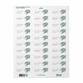 冬のモダン緑の差出人住所ラベル ラベル (フルシート)