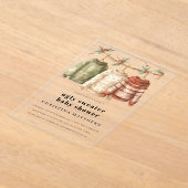 冬のモダン醜いセーター赤ちゃんシャワー アクリル招待状 (レイダウン)