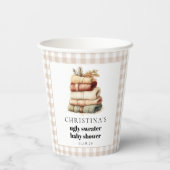 冬のモダン醜いセーター赤ちゃんシャワー 紙コップ (裏面)