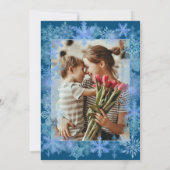 冬のモダン雪のクリスマス 招待状 (裏面)