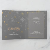 冬のモダン雪片フォトグレークリスマス カード (内部)