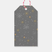 冬のモダン雪片フォトグレークリスマス ギフトタグ (裏面)