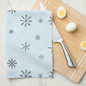 冬のモダン雪 キッチンタオル (四つ折り)